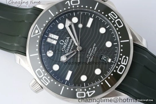 0316 Seamaster Diver 300M ZF 1:1 Best Edition Green Ceramic Green Dial on Green Rubber Strap A TravelReady 7823